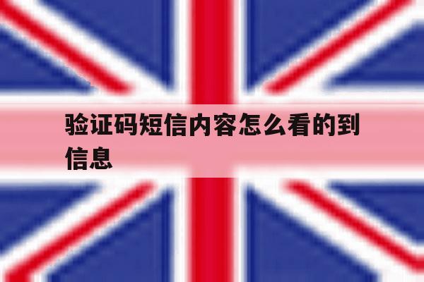 验证码短信内容怎么看的到信息 验证码短信内容怎么看的到信息