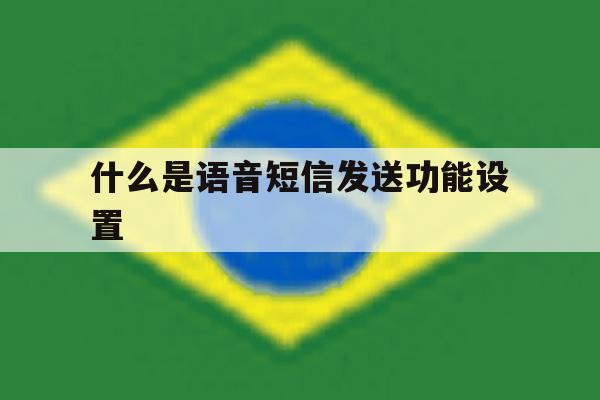 什么是语音短信发送功能设置 什么是语音短信发送功能设置
