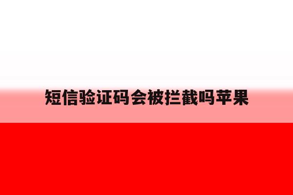 短信验证码会被拦截吗苹果 短信验证码会被拦截吗苹果