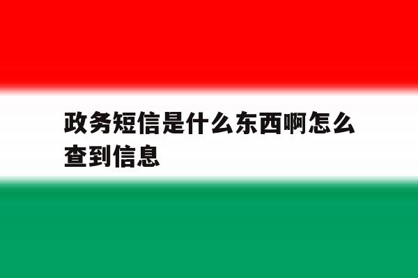 政务短信是什么东西啊怎么查到信息 政务短信是什么东西啊怎么查到信息