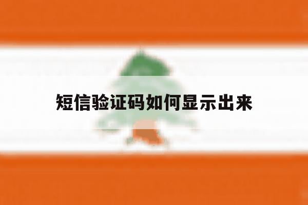 短信验证码如何显示出来 短信验证码如何显示出来