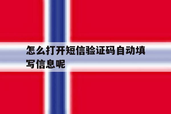 怎么打开短信验证码自动填写信息呢 怎么打开短信验证码自动填写信息呢
