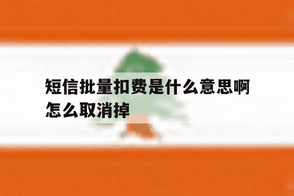 短信批量扣费是什么意思啊怎么取消掉 短信批量扣费是什么意思啊怎么取消掉