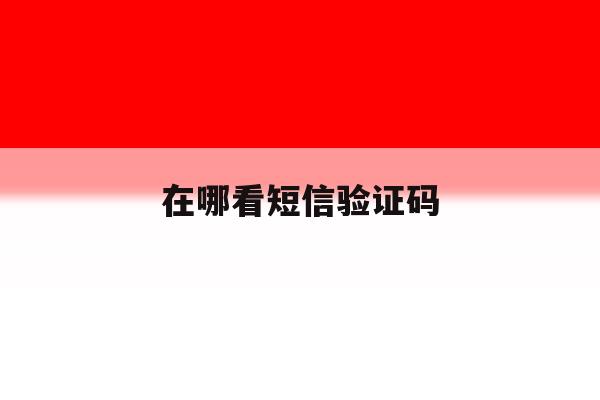 在哪看短信验证码 在哪看短信验证码