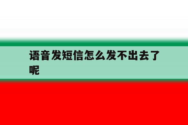 语音发短信怎么发不出去了呢 语音发短信怎么发不出去了呢