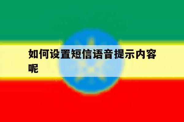 如何设置短信语音提示内容呢 如何设置短信语音提示内容呢