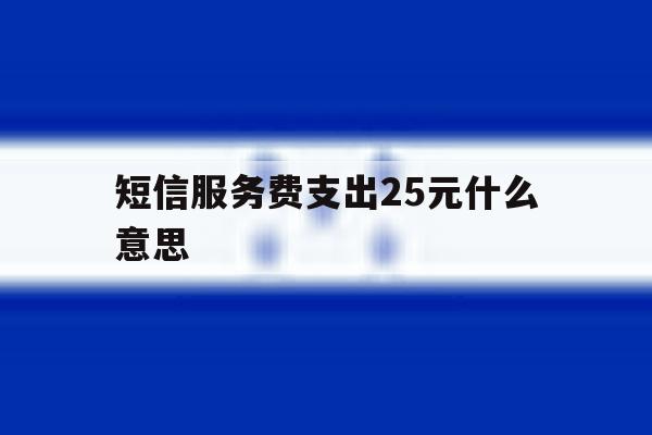 短信服务费支出25元什么意思 短信服务费支出25元什么意思