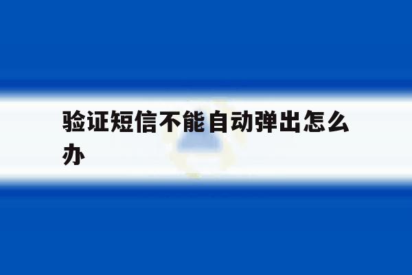 验证短信不能自动弹出怎么办 验证短信不能自动弹出怎么办