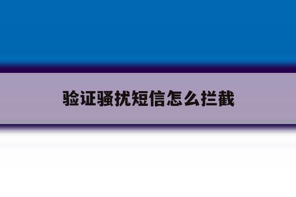 验证骚扰短信怎么拦截 验证骚扰短信怎么拦截