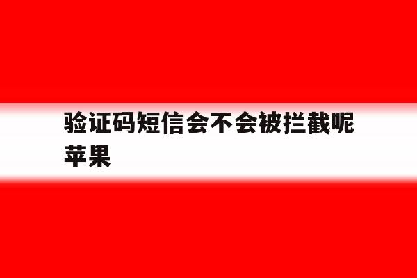 验证码短信会不会被拦截呢苹果 验证码短信会不会被拦截呢苹果