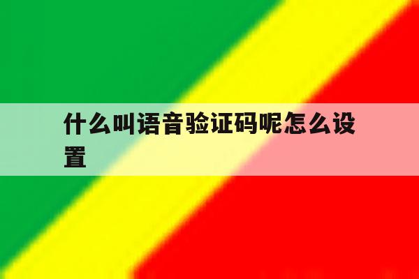 什么叫语音验证码呢怎么设置 什么叫语音验证码呢怎么设置