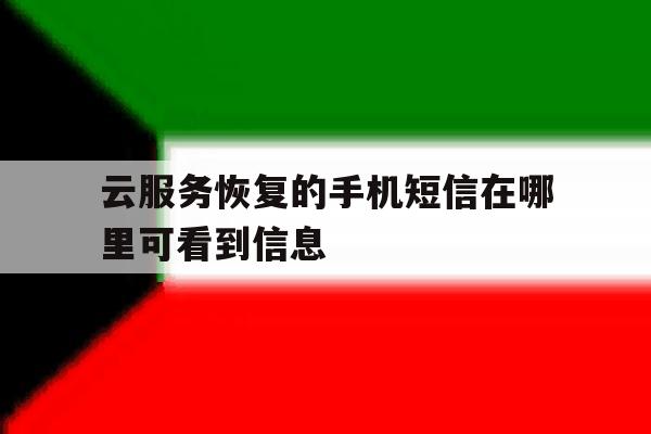 云服务恢复的手机短信在哪里可看到信息 云服务恢复的手机短信在哪里可看到信息