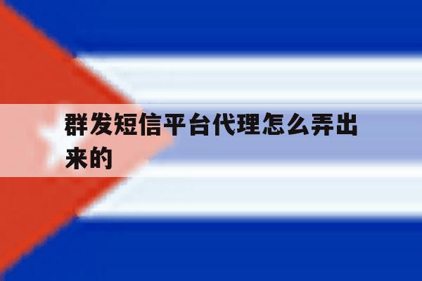 群发短信平台代理怎么弄出来的 群发短信平台代理怎么弄出来的