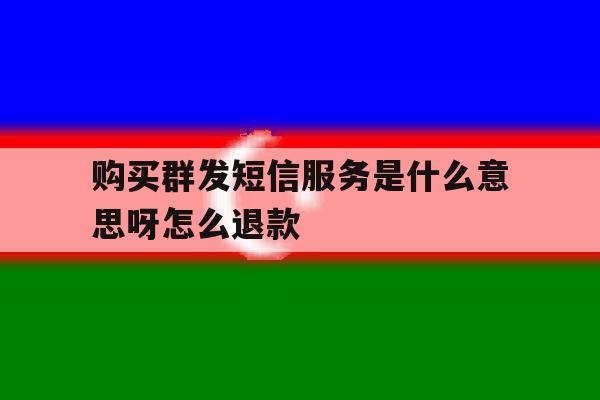 购买群发短信服务是什么意思呀怎么退款 购买群发短信服务是什么意思呀怎么退款