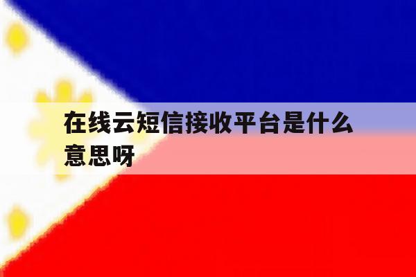 在线云短信接收平台是什么意思呀 在线云短信接收平台是什么意思呀