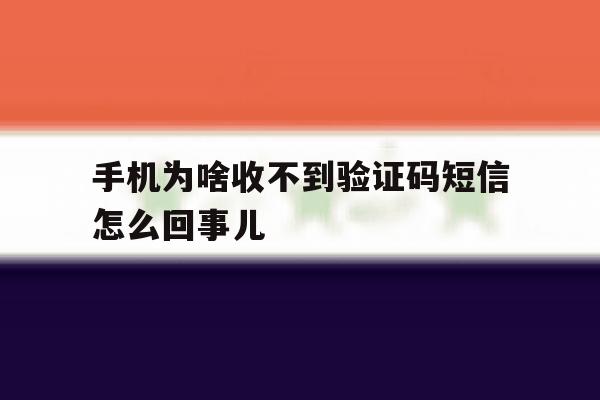 手机为啥收不到验证码短信怎么回事儿 手机为啥收不到验证码短信怎么回事儿