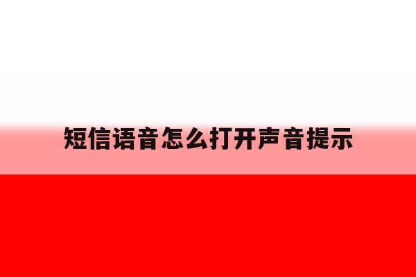 短信语音怎么打开声音提示 短信语音怎么打开声音提示