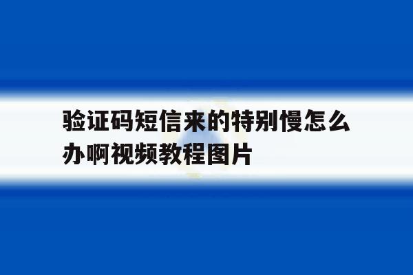 关于验证码短信来的特别慢怎么办啊视频教程图片的信息 关于验证码短信来的特别慢怎么办啊视频教程图片的信息