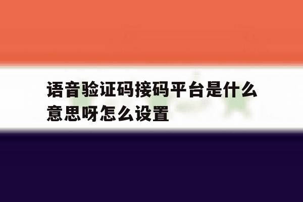 语音验证码接码平台是什么意思呀怎么设置 语音验证码接码平台是什么意思呀怎么设置
