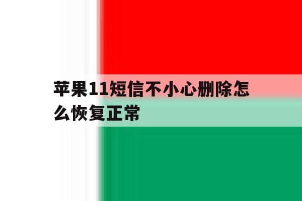 苹果11短信不小心删除怎么恢复正常 苹果11短信不小心删除怎么恢复正常