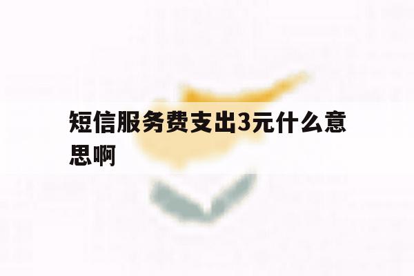 短信服务费支出3元什么意思啊 短信服务费支出3元什么意思啊