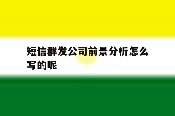 短信群发公司前景分析怎么写的呢 短信群发公司前景分析怎么写的呢