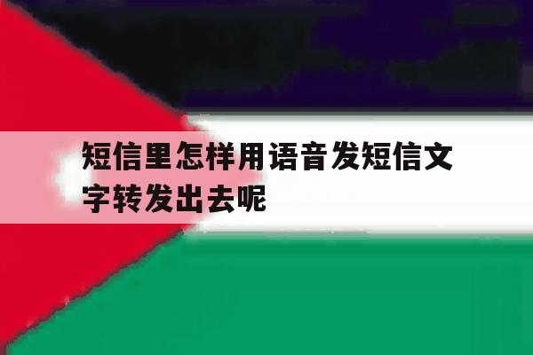 短信里怎样用语音发短信文字转发出去呢 短信里怎样用语音发短信文字转发出去呢