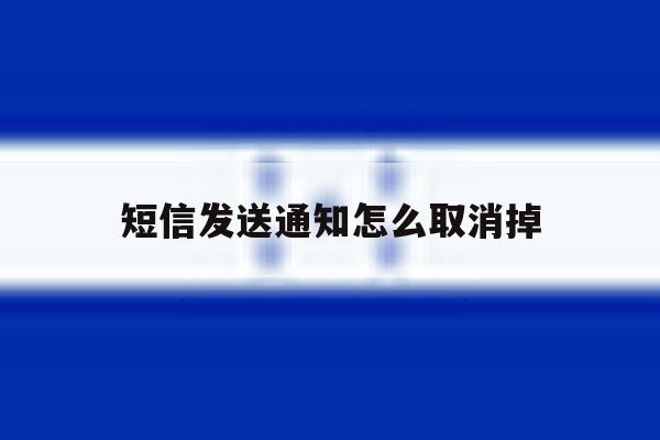 短信发送通知怎么取消掉 短信发送通知怎么取消掉