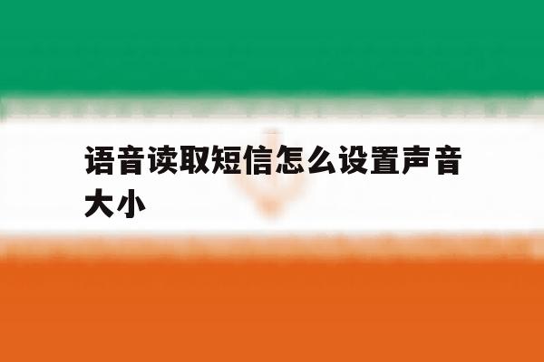 语音读取短信怎么设置声音大小 语音读取短信怎么设置声音大小