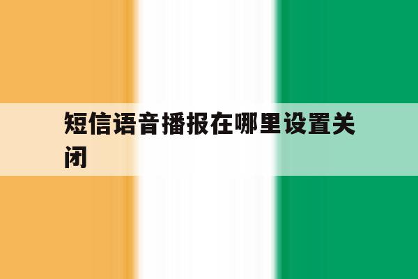 短信语音播报在哪里设置关闭 短信语音播报在哪里设置关闭