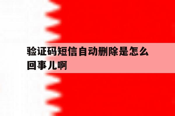 关于验证码短信自动删除是怎么回事儿啊的信息 关于验证码短信自动删除是怎么回事儿啊的信息