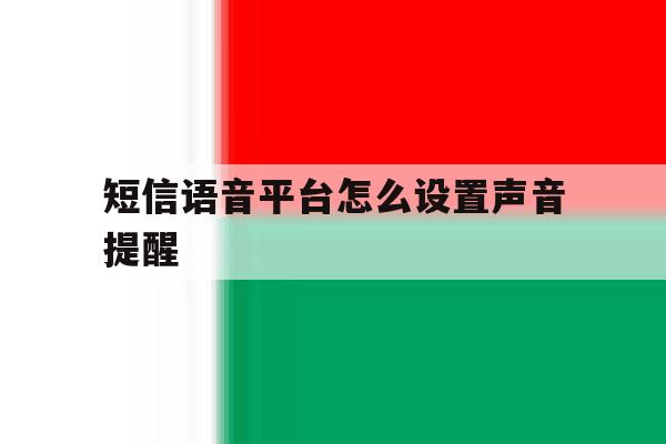 短信语音平台怎么设置声音提醒 短信语音平台怎么设置声音提醒