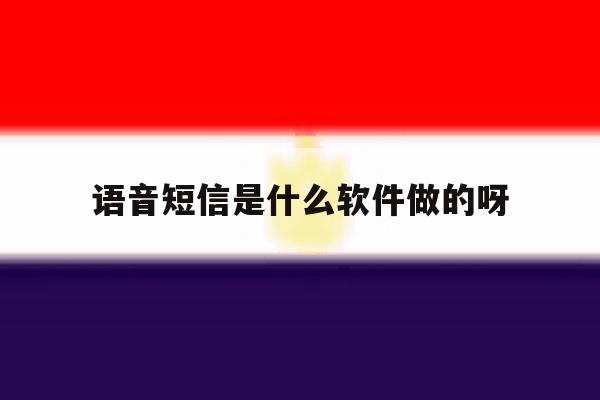 语音短信是什么软件做的呀 语音短信是什么软件做的呀